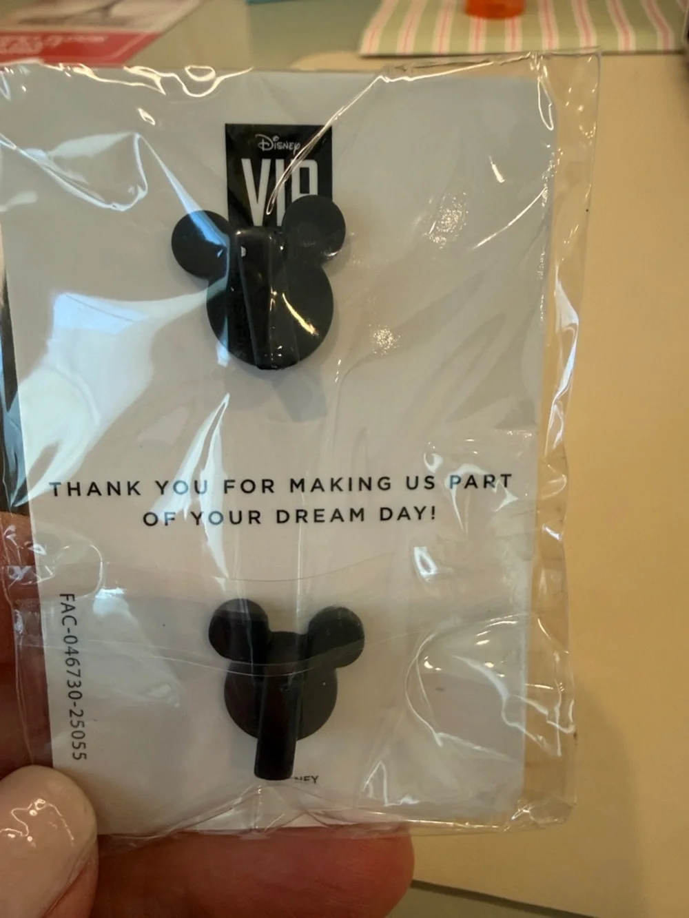Disney Black Mickey Head VIP Enamel Pin Duo